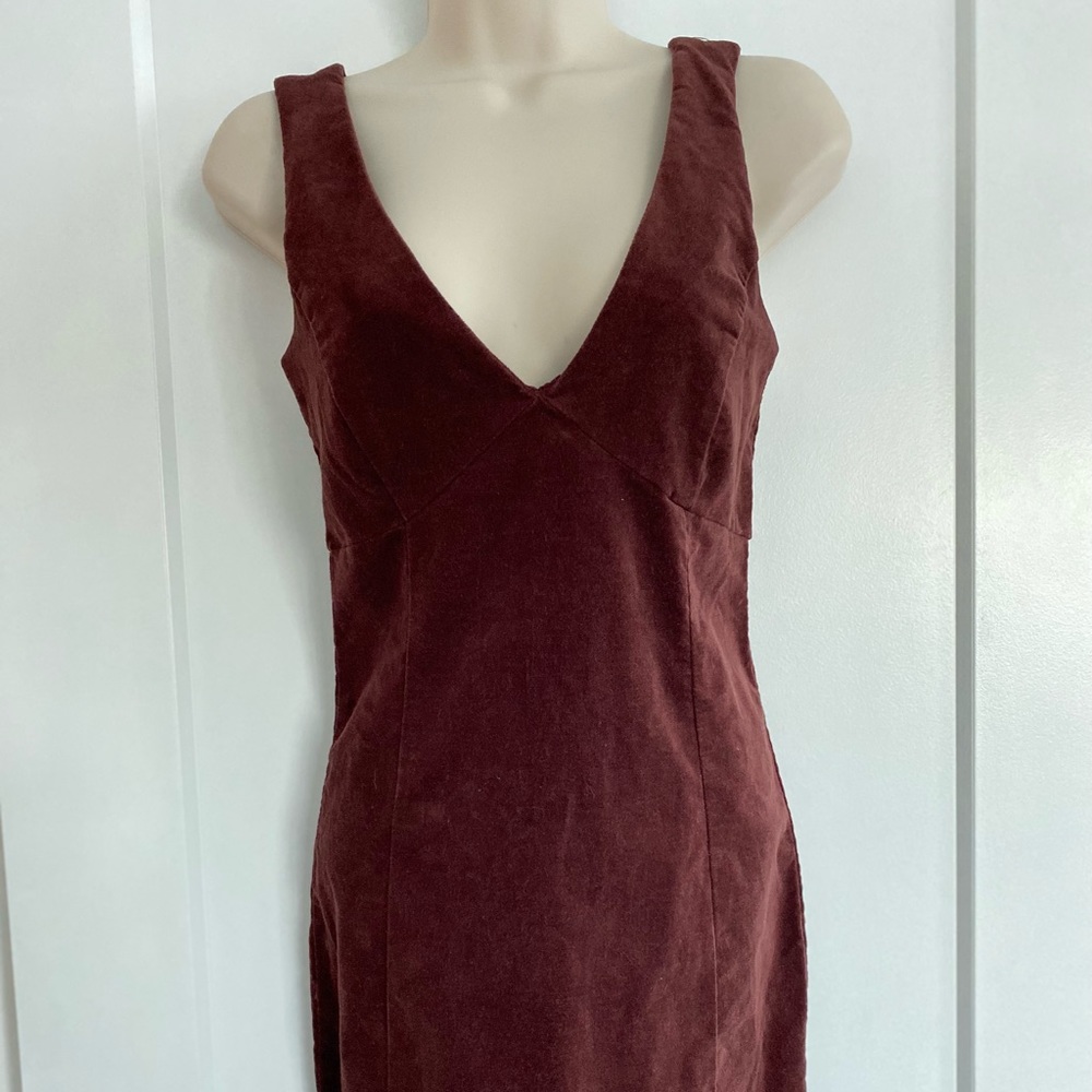 NWT Forever 21 Faux Suede/Woven Knee Length/ Mini Dress,Chocolate Color Size S.